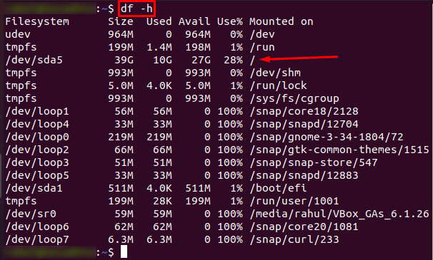 نحوه بررسی Disk Space در Ubuntu
