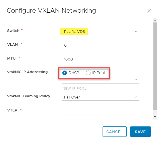 پیکربندی VMware VXLAN