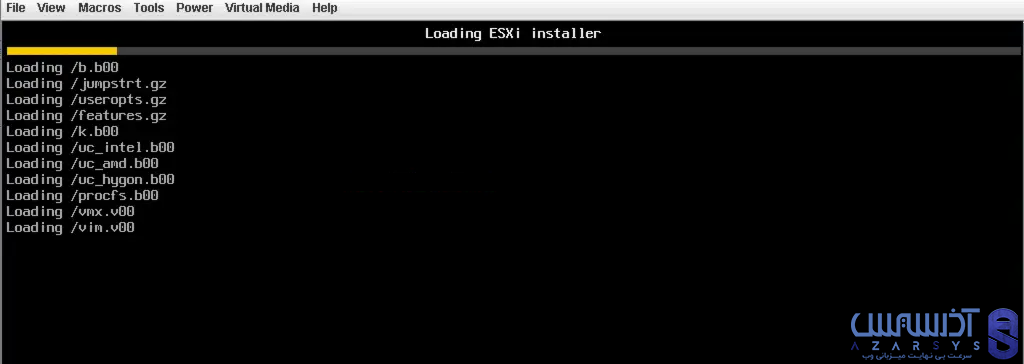 شروع نصب ESXI بر روی سرور