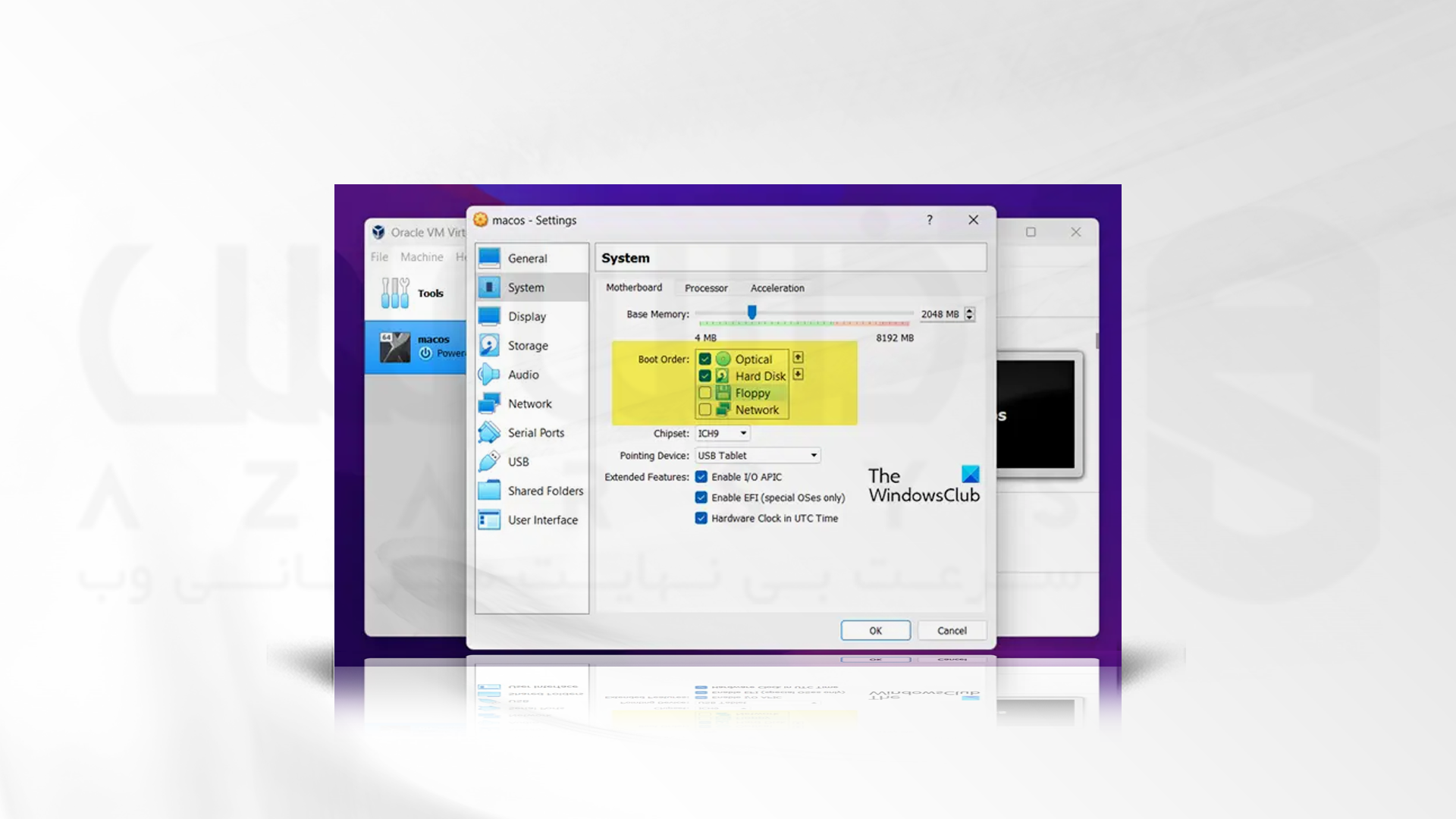 پیکربندی تنظیمات VM نصب سیستم عامل مک در کنار ویندوز 11