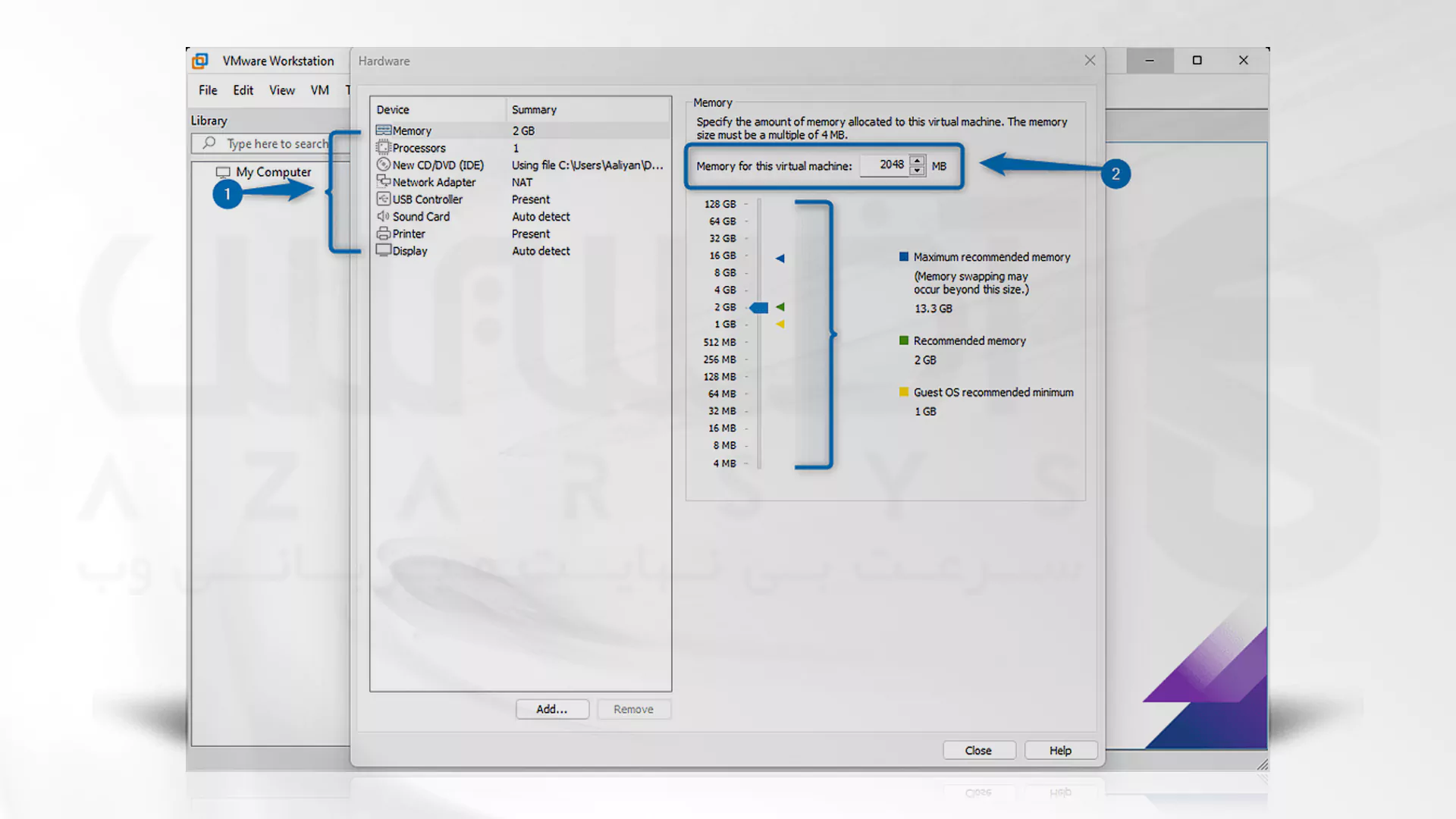 مراحل تصویری نصب Debian روی VMware