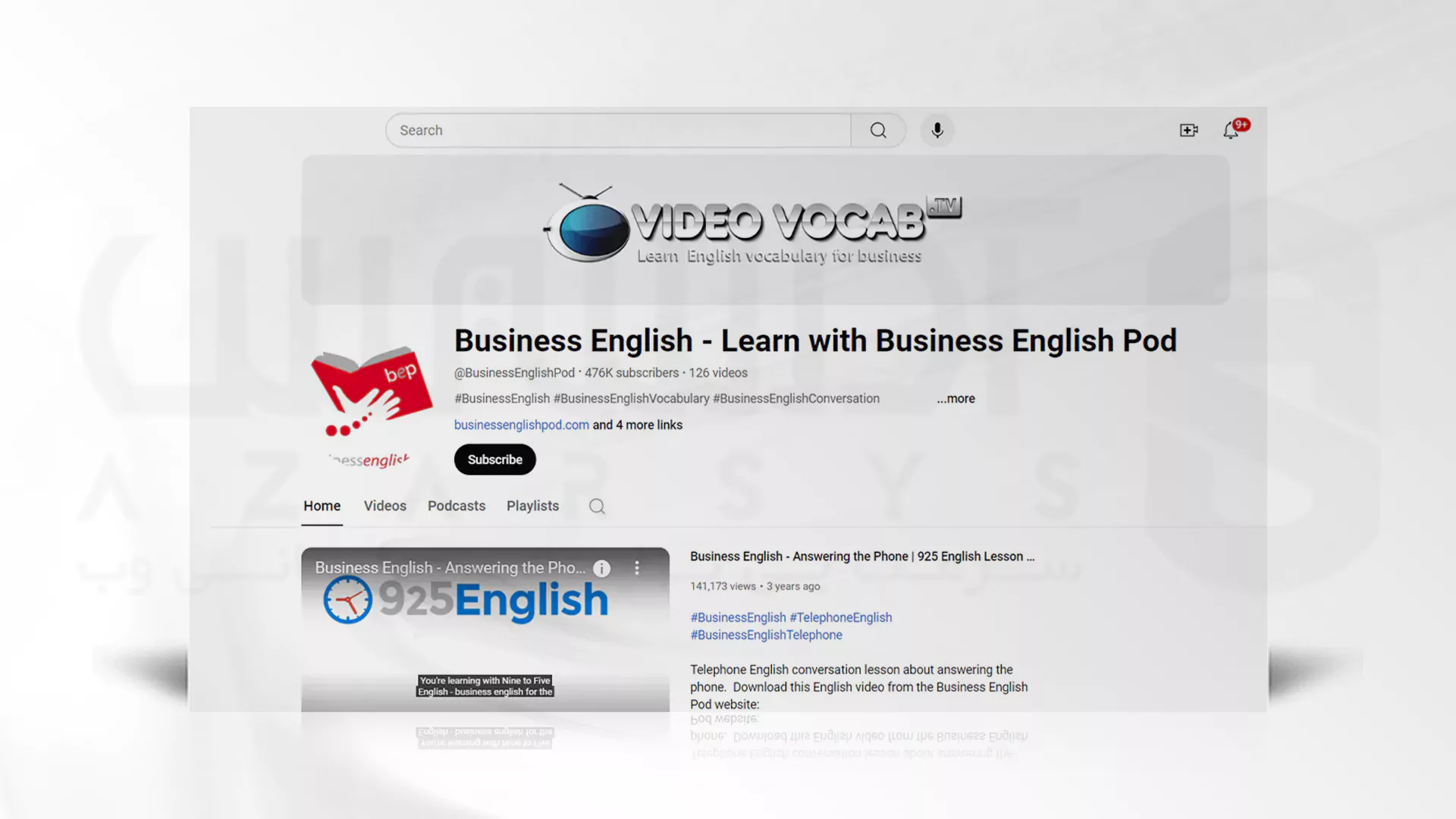 کانال یادگیری زبان با یوتیوب: Commercial English Pod