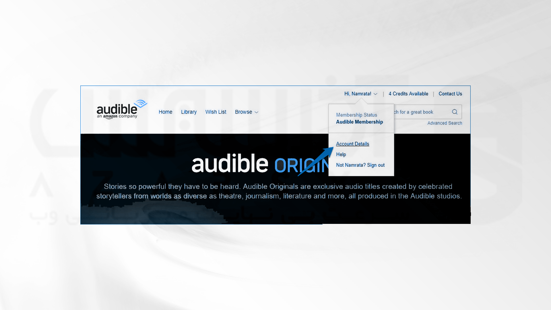 Audible یک اپ برای گوش دادن به صدای ضبط شده