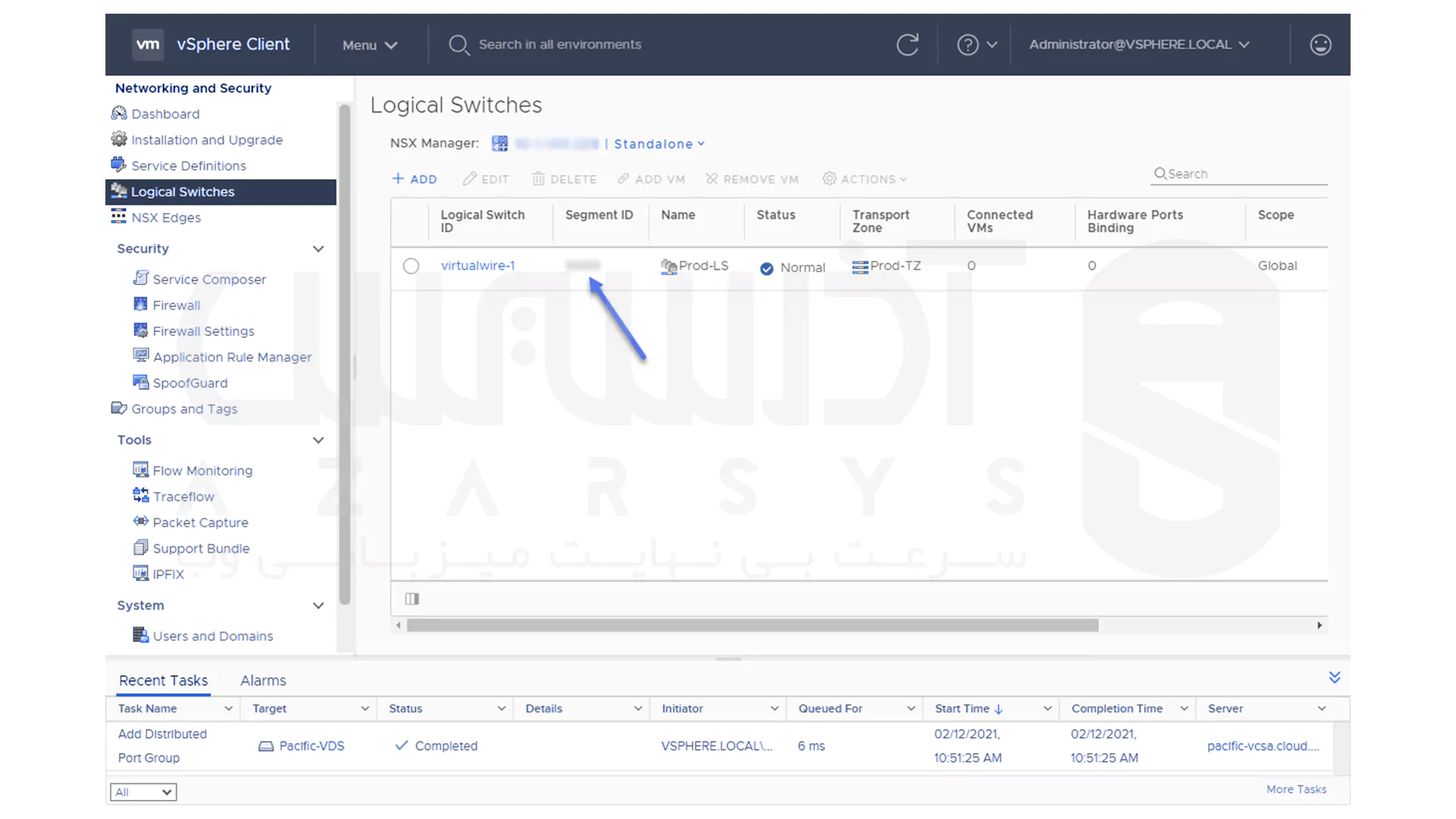 پیکربندی VMware VXLAN logical switch