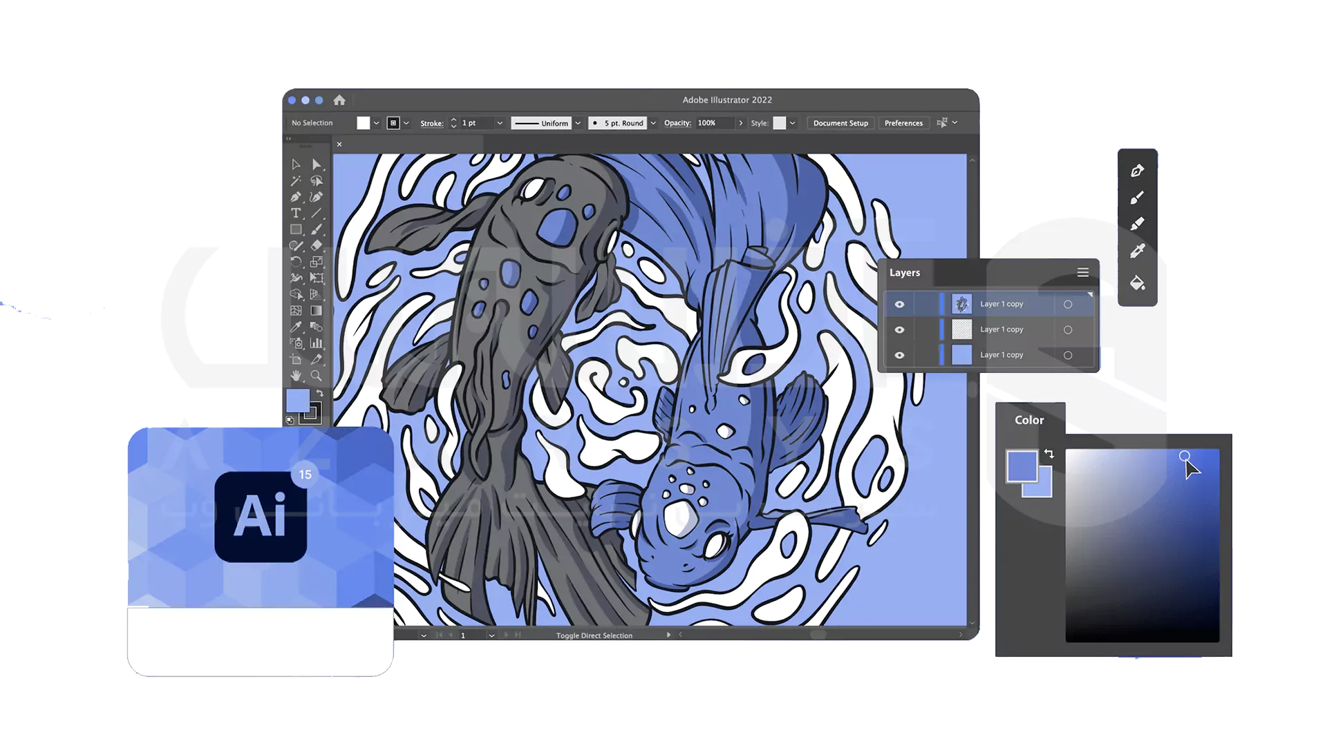 1- Adobe Illustrator: نرم‌ افزار برتر طراحی Adobe برای گرافیک برداری