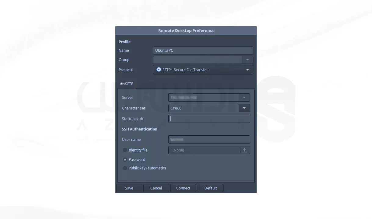 اتصال به پروتکل SFTP با ریموت دسکتاپ remmina