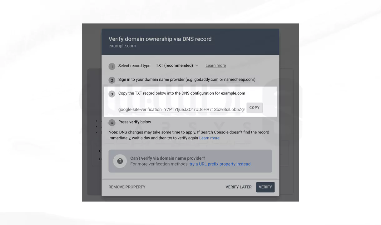 اضافه کردن Domain Property