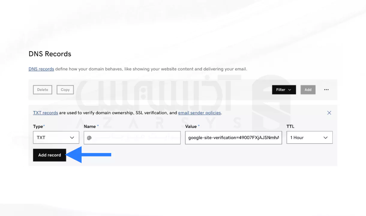 اضافه کردن Domain Property