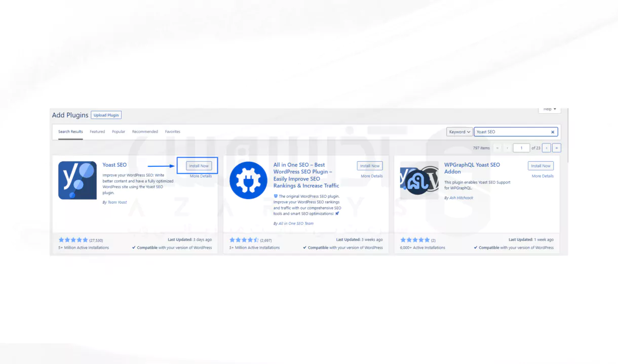 نصب و فعال‌ سازی افزونه Yoast SEO