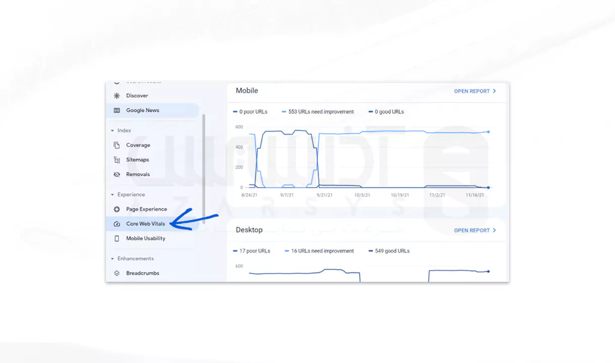 6. بهبود Core Web Vitals