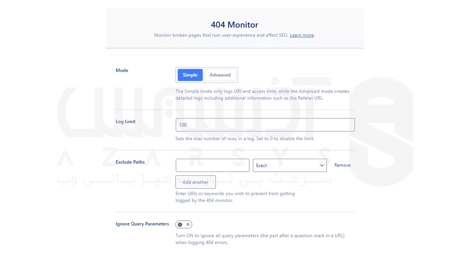 امکانات پیشرفته Rank Math - خطاهای 404