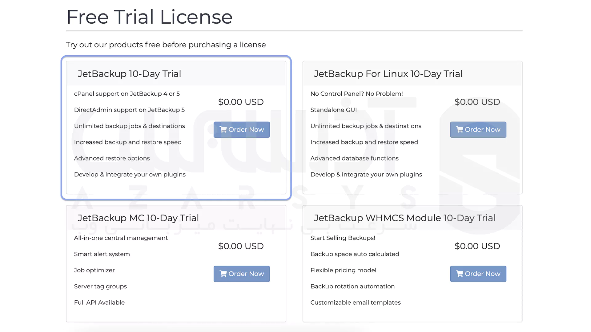 راه اندازی JetBackup در دایرکت ادمین - ثبت لایسنس JetBackup
