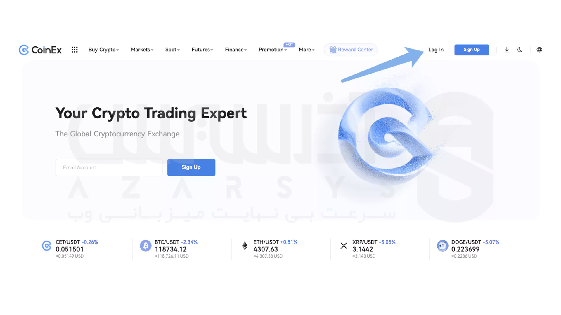 ورود به حساب CoinEx - 1