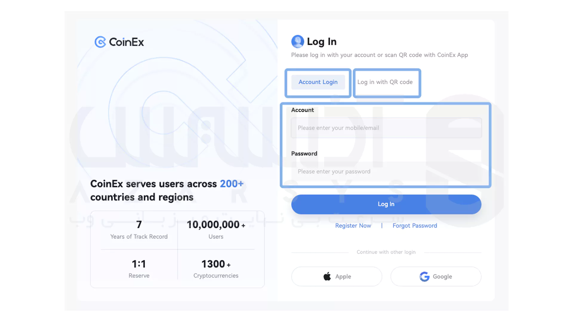 ورود به حساب CoinEx - 2