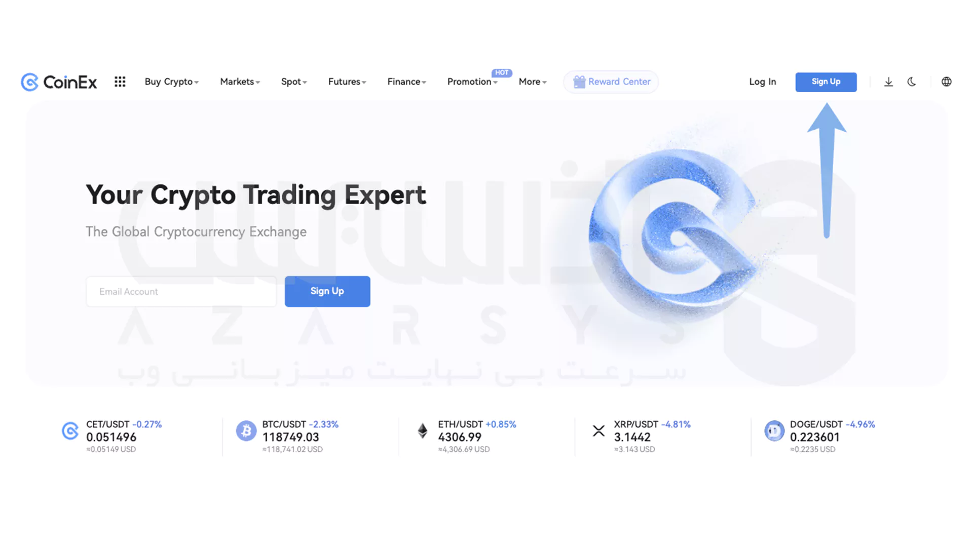 ثبت نام با ایمیل و رمز عبور در CoinEx - 1