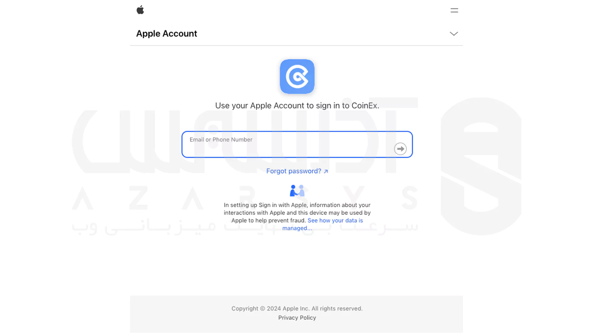 ثبت نام با Apple ID در CoinEx - 2