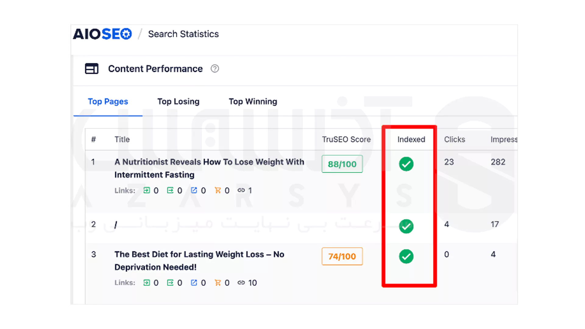 Index سایت  - بررسی وضعیت ایندکس صفحات 1