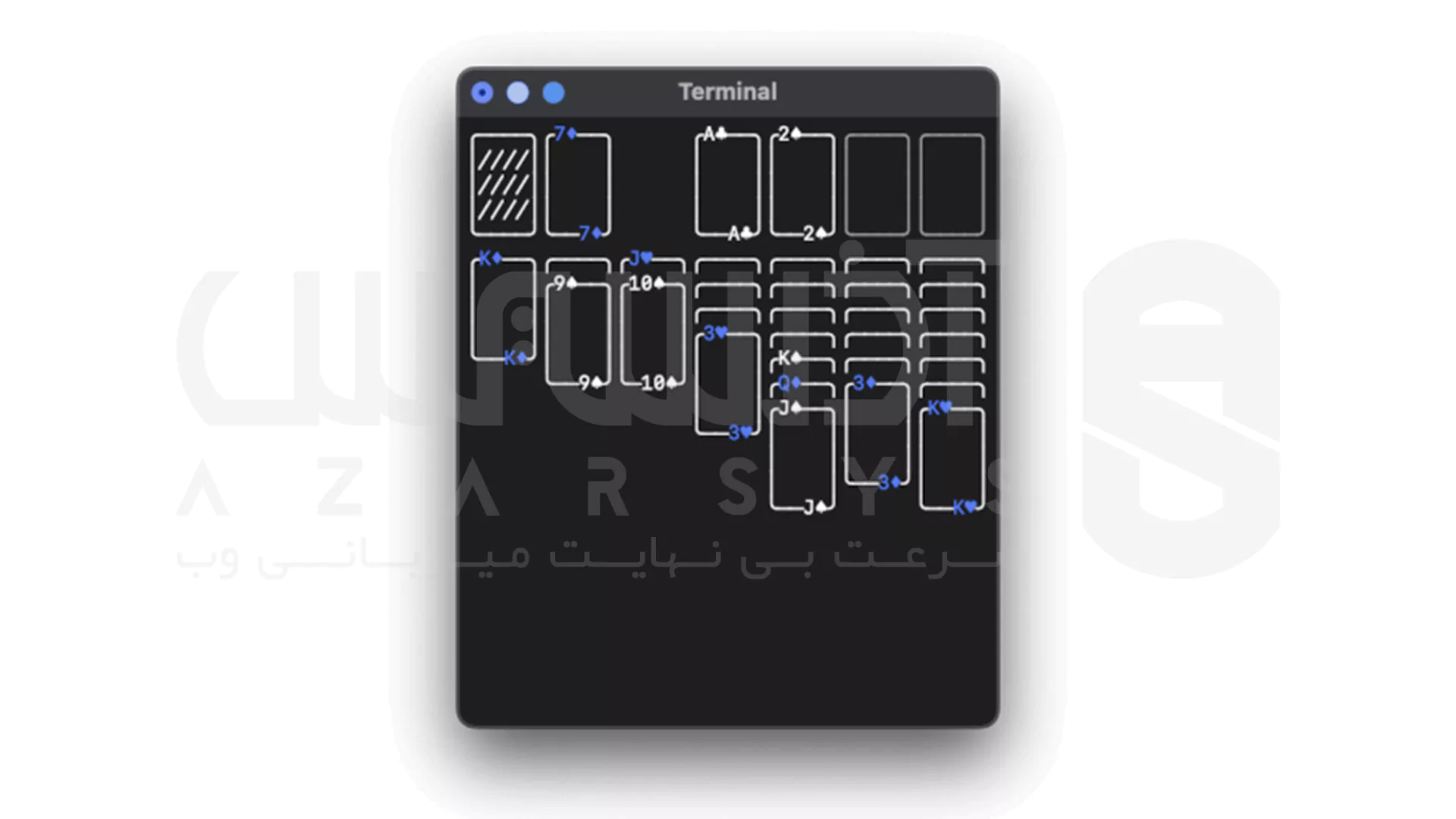 12 بازی مبتنی بر ترمینال برای لینوکس که باید امتحان کنی 13 بازی مبتنی بر ترمینال برای لینوکس - Solitaire TUI