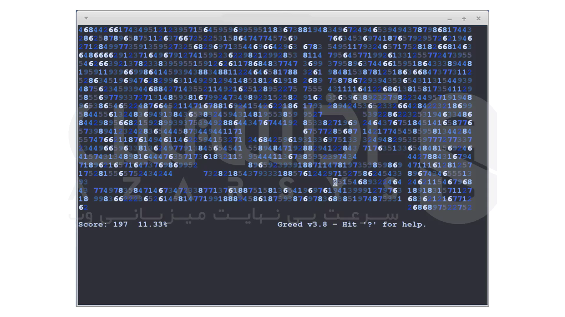12 بازی مبتنی بر ترمینال برای لینوکس که باید امتحان کنی 5 بازی مبتنی بر ترمینال برای لینوکس - Greed