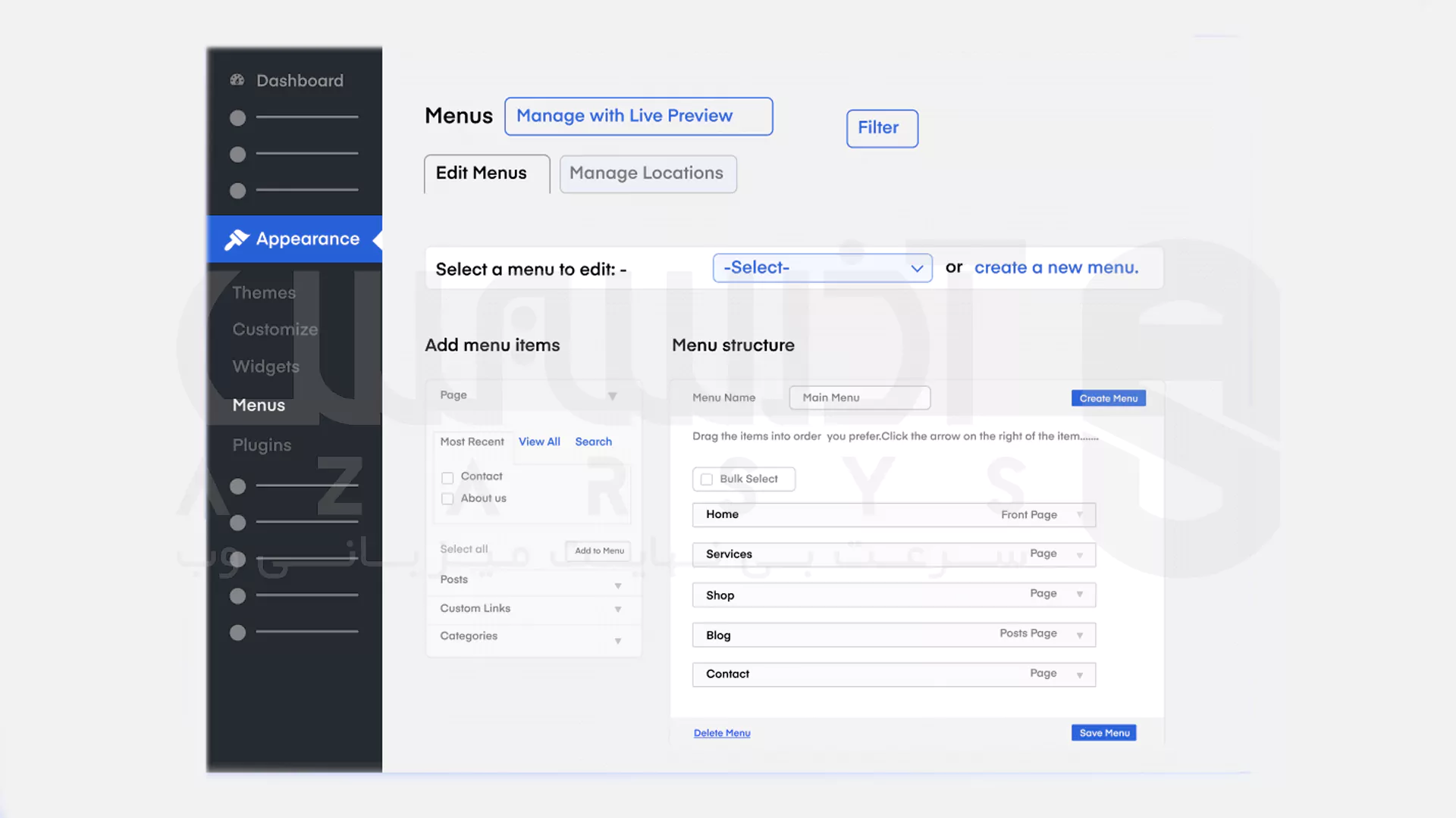 آموزش اضافه کردن آیتم های سفارشی به منو های وردپرس