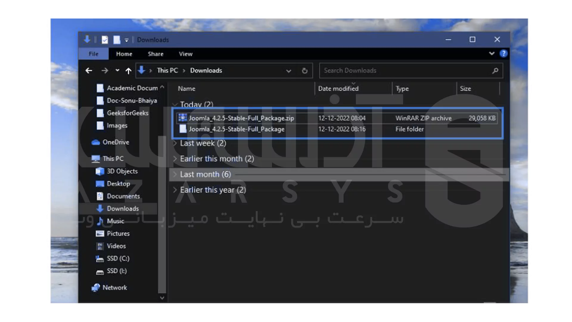 آموزش نصب جوملا بر روی Xampp Server 2 مراحل نصب جوملا روی لوکال هاست با XAMPP - استخراج فایل جوملا
