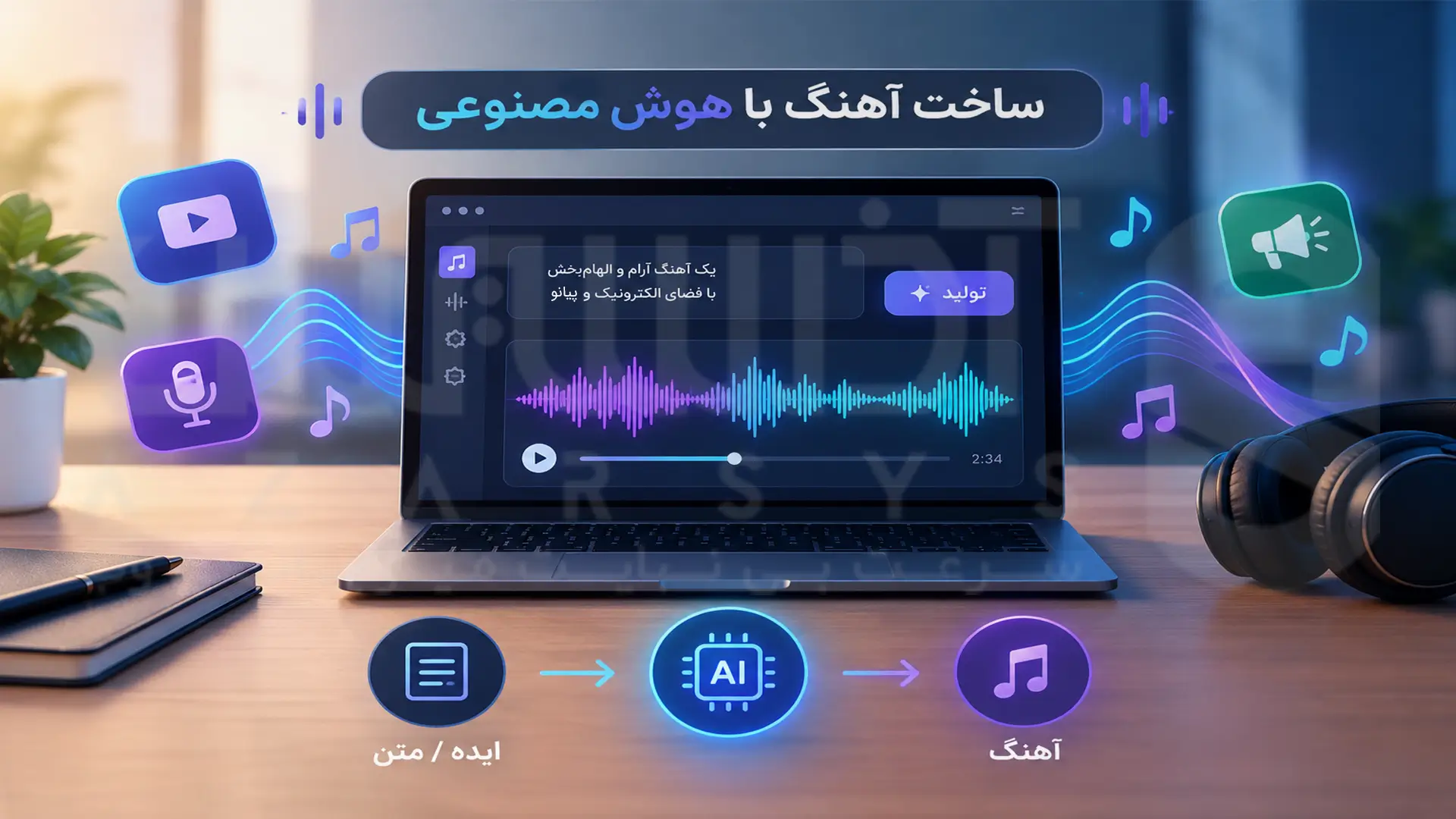 ساخت آهنگ با هوش مصنوعی برای ویدیو، پادکست و تبلیغات 