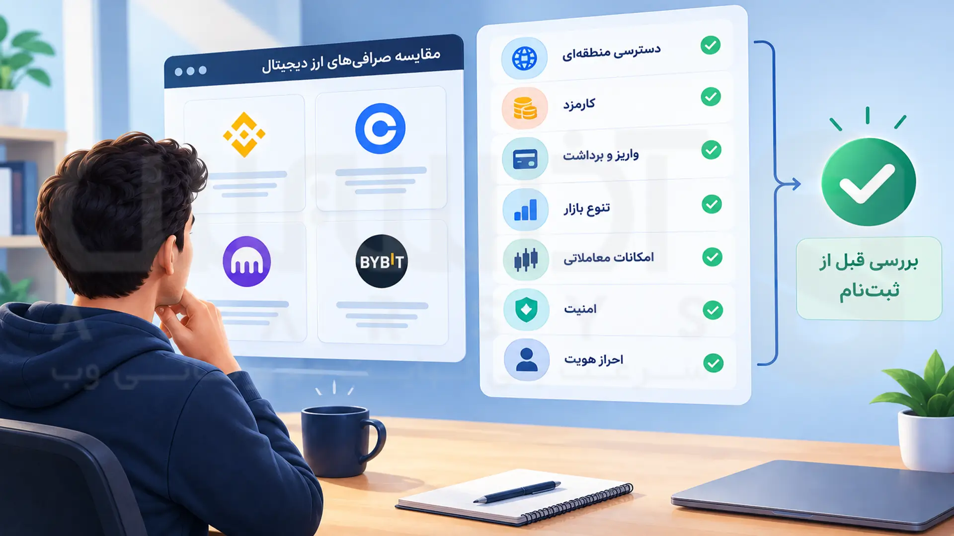 فاکتورهای مهم برای انتخاب صرافی رمزارز شامل کارمزد، دسترسی، امنیت و امکانات معاملاتی 